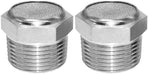 316 Stainless Steel Air Pneumatic Mufflers 1/2 NPT Male Thread Sintered Exhaust Muffler Silencer Flat (Pack of 2)