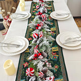 70 Inch Christmas Candy Cane Garland for Front Door, Winter Red White Xmas Holiday Garland for Indoor Outdoor, Christmas Frosted Garland with Berries and Pine Cones - Side View