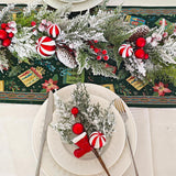 70 Inch Christmas Candy Cane Garland for Front Door, Winter Red White Xmas Holiday Garland for Indoor Outdoor, Christmas Frosted Garland with Berries and Pine Cones - 45-Degree Angle