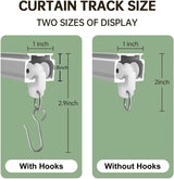 Ceiling Curtain Tracks 9FT,Curtain Track Wall Mount,Ceiling Mounted Sliding Door Curtains Rails Outdoor Extra Long Curtains Rod Room Divider Track for Living Bedroom with Hooks,White