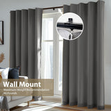Ceiling Curtain Track,Curtain Track Wall Mounted,Ceiling Mount Rail Room Divider Tracks Extra Long Curtains Rod for Living Room Bedroom Patio Sliding Door Curtains with Clips,Black 9ft - Side View