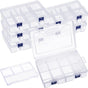 6 Pack Fishing Tackle Box Organizer Storage Clear Fishing Box with Movable Tray Plastic Waterproof Compartment Organizer for Lure Container Craft Beads Jewelry