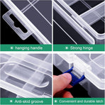 6 Pack Fishing Tackle Box Organizer Storage Clear Fishing Box with Movable Tray Plastic Waterproof Compartment Organizer for Lure Container Craft Beads Jewelry