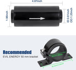 Inline Fuel Filter 10 Micron with 6AN 8AN 10AN Adapter,50MM Universal Bracket Clamp,10 Micron Inline Fuel Filter（Black）