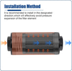 Inline Fuel Filter 10 Micron with 6AN 8AN 10AN Adapter,50MM Universal Bracket Clamp,10 Micron Inline Fuel Filter（Black）