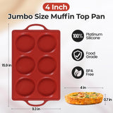 Silicone Muffin Top Pan & Metal Frame Round Egg Baking Pan