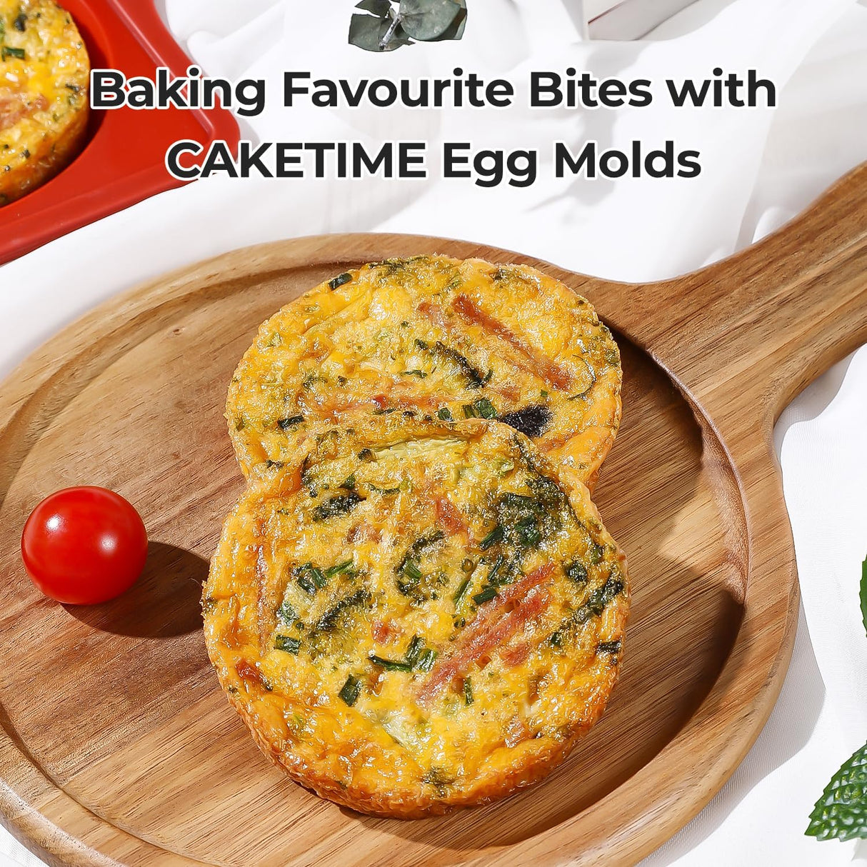 Silicone Muffin Top Pan & Metal Frame Round Egg Baking Pan