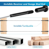 120 Pack Invisible Cable Railing kit, T316 Stainless Steel 1/8