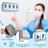 2 Pack Glove Box Holder/Dispenser Stainless Steel Quad Wall Mounted Glove Box Organizer,10