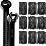 1000 Pcs Cable Zip Ties with Metal Tooth Stainless Steel Locking Device, 7 Inch Black Cable Ties, 45 Lbs Tensile Strength, UV Resistant Wire Wraps Multi Purpose for Industrial Indoor Outdoor Use