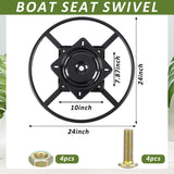 24 Inch Heavy Duty Recliner Chair Sofa Swivel Ring Base Kit Replacement with 10 Inch Swivel Late Chair Replacement Parts 360 Degrees Rotate Bottom Mechanism Lazy Susan Hardware for Barstools - Front View