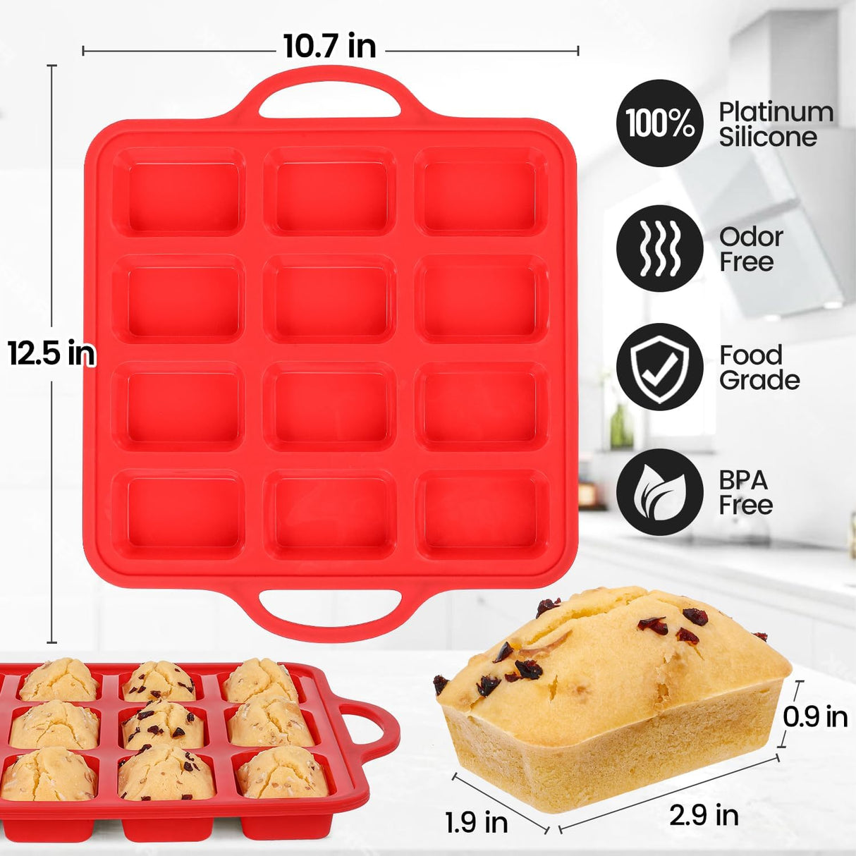 Silicone Muffin Top Pan & Silicone Mini Loaf Pan