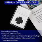 10-Pack 24mm Coin Slab Display Holder, Clear Acrylic Storage Case for Liberty, Barber, Standing Liberty and Washington Quarters, and Other 24mm Coins, Four-Point Fixation Coin Collection Box