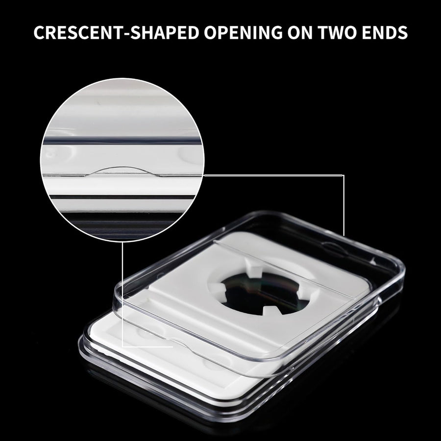 10-Pack 24mm Coin Slab Display Holder, Clear Acrylic Storage Case for Liberty, Barber, Standing Liberty and Washington Quarters, and Other 24mm Coins, Four-Point Fixation Coin Collection Box