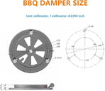 Stainless Steel BBQ Smoker Air Vent - Adjustable Grill Damper for Controlling Airflow - Replacement Parts for Grill and Smoker Vents - 4 Packs