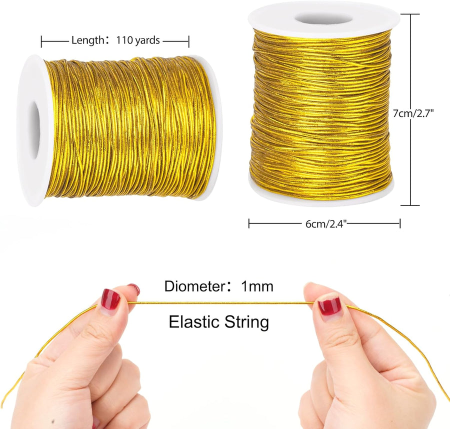 328 ft Gold Twine String and 328 ft Gold Elastic Cord