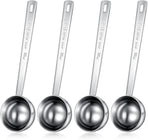 4 Pieces 2 Tablespoon Scoops with Long Handle, 30 ml Stainless Steel Measuring Spoon for Coffee Milk Fruit Powder, Loose Tea Dry, Spice Jar, Cooking Baking, and Other Dry Goods