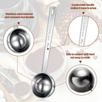 4 Pieces 2 Tablespoon Scoops with Long Handle, 30 ml Stainless Steel Measuring Spoon for Coffee Milk Fruit Powder, Loose Tea Dry, Spice Jar, Cooking Baking, and Other Dry Goods
