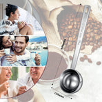 4 Pieces 2 Tablespoon Scoops with Long Handle, 30 ml Stainless Steel Measuring Spoon for Coffee Milk Fruit Powder, Loose Tea Dry, Spice Jar, Cooking Baking, and Other Dry Goods