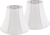Creme White Bell Lamp Shades Set of 2 Medium Shade 6.7``Top x 13``Bottom x 10``High(Spider) Traditional Lampshade for Table & Bedside Lamp - Replacement Lampshades By