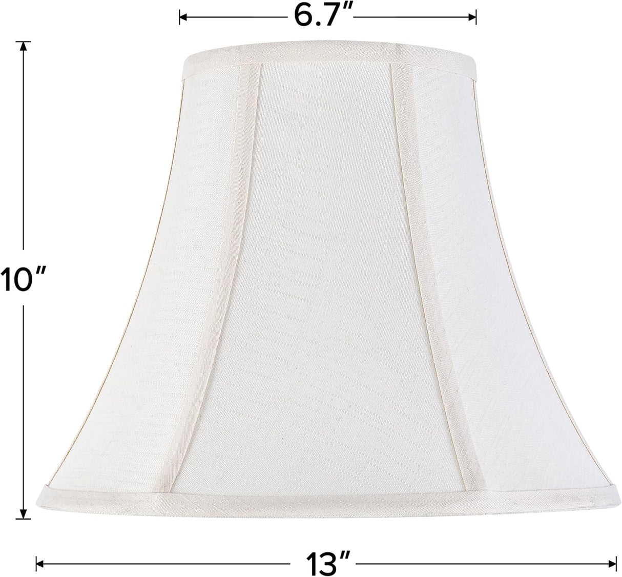 Creme White Bell Lamp Shades Set of 2 Medium Shade 6.7``Top x 13``Bottom x 10``High(Spider) Traditional Lampshade for Table & Bedside Lamp - Replacement Lampshades By