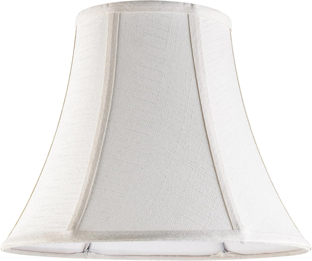 Creme White Bell Lamp Shades Set of 2 Medium Shade 6.7``Top x 13``Bottom x 10``High(Spider) Traditional Lampshade for Table & Bedside Lamp - Replacement Lampshades By