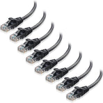 8-Pack Snagless Cat 5e Ethernet Cable - 5ft, Gigabit Cat5e Cable, Cat5e Ethernet Cord, Black