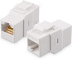 2-Pack 2-Port Ethernet Wall Plate, Cat6 Wall Plate with White RJ45 Keystone Jack, Ethernet Jack Outlet in White
