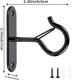 Heavy Duty Ceiling Hooks for Hanging Plants and String Lights, 2.36 Inch Plant Hook with Safety Latch, Ceiling Hanging Hook for Bird Feeders and Lanterns, Indoor Outdoor Use 40 lbs (Black, 6 Pcs)