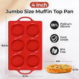 Silicone Muffin Top Pan & Metal Frame Round Egg Baking Pan - Side View