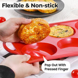 Silicone Muffin Top Pan & Metal Frame Round Egg Baking Pan