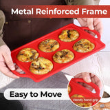 Silicone Muffin Top Pan & Metal Frame Round Egg Baking Pan