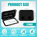 2 Pcs Marine Deck Access Hatch Rectangle Boat Deck Hatch & Lid with 20 Screws Non Slip Surface for Marine Yacht RV Truck Vent Accessories - Front View