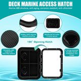 2 Pcs Marine Deck Access Hatch Rectangle Boat Deck Hatch & Lid with 20 Screws Non Slip Surface for Marine Yacht RV Truck Vent Accessories - Side View