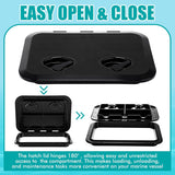 2 Pcs Marine Deck Access Hatch Rectangle Boat Deck Hatch & Lid with 20 Screws Non Slip Surface for Marine Yacht RV Truck Vent Accessories
