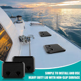2 Pcs Marine Deck Access Hatch Rectangle Boat Deck Hatch & Lid with 20 Screws Non Slip Surface for Marine Yacht RV Truck Vent Accessories - 45-Degree Angle