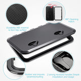 2 Pcs Marine Boat Deck Hatch Boat Access Hatch & Lid, 180 Hinge Strong Recessed Handle for Marine Yacht Rv Truck Vent Accessories, Easy to Install - Top-Down View