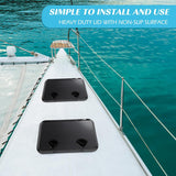 2 Pcs Marine Boat Deck Hatch Boat Access Hatch & Lid, 180 Hinge Strong Recessed Handle for Marine Yacht Rv Truck Vent Accessories, Easy to Install - 45-Degree Angle