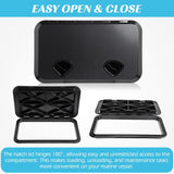 2 Pcs Marine Boat Deck Hatch Boat Access Hatch & Lid, 180 Hinge Strong Recessed Handle for Marine Yacht Rv Truck Vent Accessories, Easy to Install - Rear View