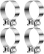 4 Pcs 3 Inch Muffler Clamp, Narrow Band Muffler Clamp Stainless Steel for Pipes and System Repair