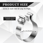 4 Pcs 3 Inch Muffler Clamp, Narrow Band Muffler Clamp Stainless Steel for Pipes and System Repair