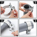 4 Pcs 3 Inch Muffler Clamp, Narrow Band Muffler Clamp Stainless Steel for Pipes and System Repair