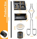 7 Pieces Graphite Torch Melting Casting Kit, Including 2 Graphite Crucible Stir Stick, Graphite Casting Mould 5-in-1 Graphite Casting Ingot Mould, Quartz Crucible, Cylindrical Graphite, Tong for Melt