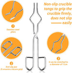 7 Pieces Graphite Torch Melting Casting Kit, Including 2 Graphite Crucible Stir Stick, Graphite Casting Mould 5-in-1 Graphite Casting Ingot Mould, Quartz Crucible, Cylindrical Graphite, Tong for Melt