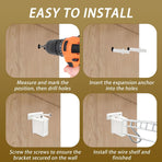 8 Pcs Wire Shelf End Brackets: Closet Maid Support, Wall Mount, White, Polyvinyl Chloride