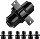 Inline Fuel Filter 10 Micron with 6AN 8AN 10AN Adapter&Bracket Clamp 50MM Universal - Close-Up Angle