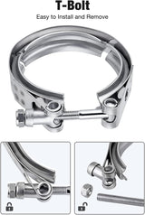 3.0 Inch V Band Clamp with Flange Male Female 304 Stainless Steel 4PCS