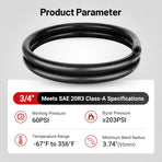 3/4" Silicone Heater Hose Radiator Coolant Hose Straight SAE J20R3 CLASS-A 60PSI 5FT Black