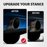 5" to 6" Diesel Exhaust Tip for Trucks, Universal Bolt-On, Black Powder Coated Stainless Steel, 15" Length