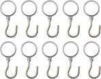 Stainless Steel Closet Rod Hook Robe Tube Hook Wardrobe Hooks for Hanging, Fit for32mm/1.26" Dia Rod -10pcs
